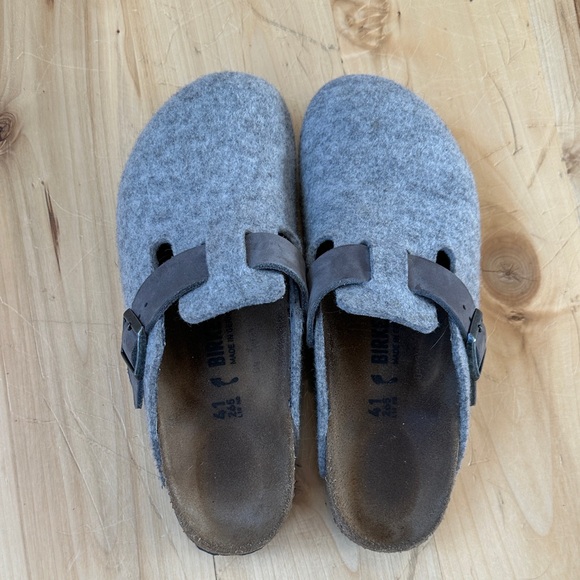 Birkenstock Boston Natural Leather Felt - Picture 1 of 5
